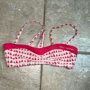 Helly Hansen red and cream bikini top